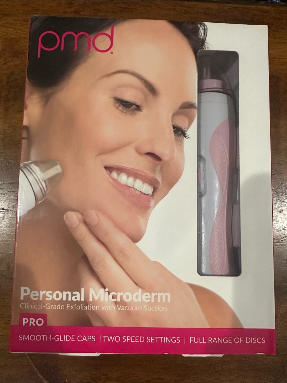 PMD Personal Microderm Pro - White & Pink Handheld Exfoliator